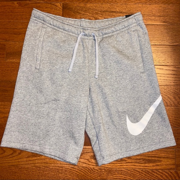 mens nike grey fleece shorts